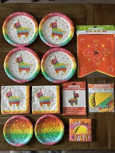 Fiesta Fun Partyware Taco Party Cinco de Mayo plates  napkins  balloon banners - Picture 1 of 13