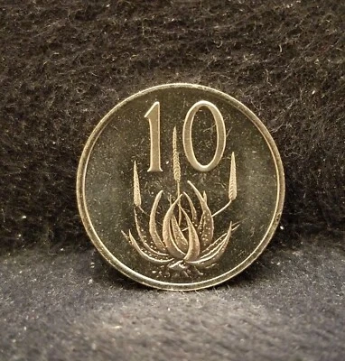 1985 South Africa 10 cents, Aloe plant, scarce proof, KM-85 - Image 1 of 4