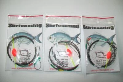 SURFCASTING SET 3 TERMINALI 1 AMO CON FLOTTER PESCA IN MARE OCCHIATE SUGARELLI - Immagine 1 di 2