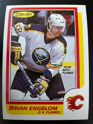 Brian ENGBLOM 1986-87 O-Pee-Chee Hockey #40 Calgary Flames - Image 1 of 2