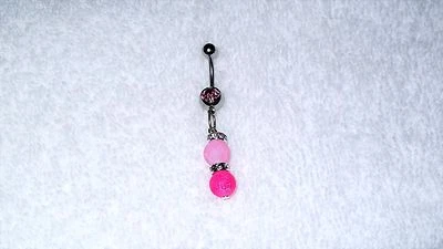 Розовый мороз дракон вены агат оникс бисер пупок кольцо тела ювелирных изделий - Изображение 1 из 2