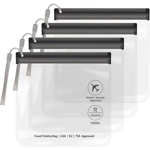 4Pcs Clear TSA Approved Security Toiletry Bag Quart Size for EU UK & US Carry-On - Picture 1 of 12