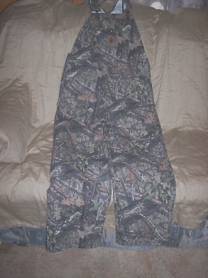 Boys Camo Bib Overalls 14 Mossy Oak Hunting Bibs Carharrt Bibs Insulated Legs - Image 1 of 4