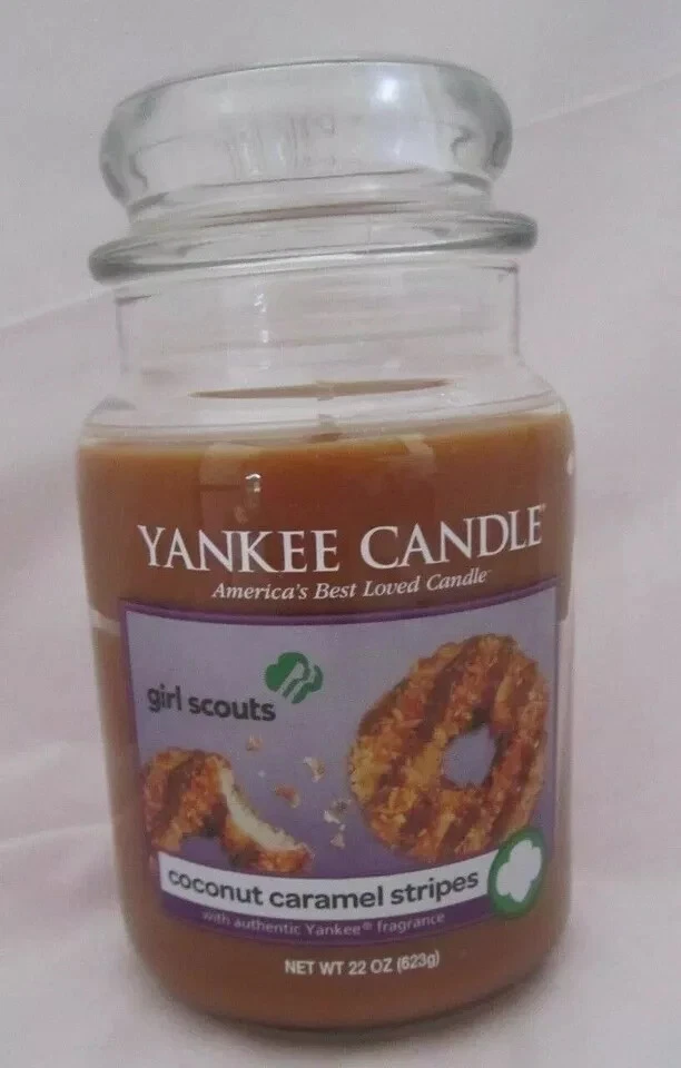 Yankee Candle 22 Oz Girl Scout Coconut Caramel Stripes Set of 2