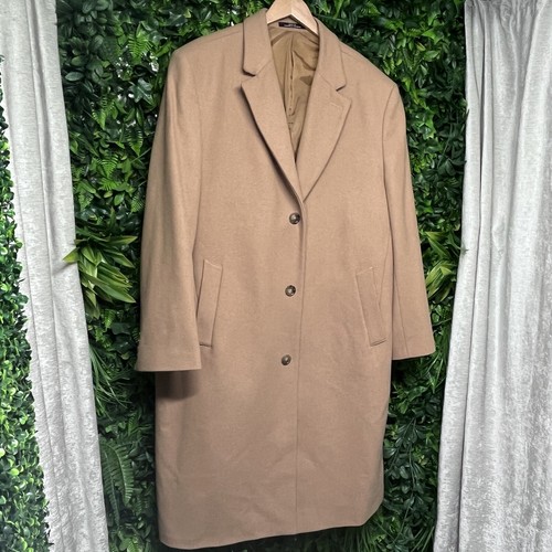 Cappotto MICHAEL KORS uomo 44R misto lana marrone sopra cappotto premium foderato giacca bottoni