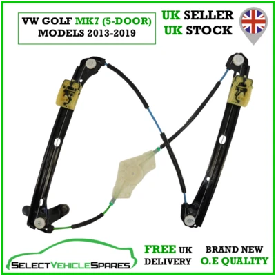 NEW VW GOLF MK7 (5-DOOR) PASSENGER SIDE FRONT LEFT WINDOW REGULATOR 2013-2019 - Image 1 of 4
