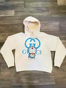 Size S - Gucci x Doraemon Classic Logo Hoodie White Blue - Picture 1 of 11