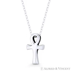 Collar y dije clave de vida cruz egipcia Ankh en plata esterlina 0,925 - Imagen 1 de 1