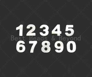 High Quality Mother of Pearl Arabic Numbers Charm, Numbers Pendant Charm, - Picture 1 of 6
