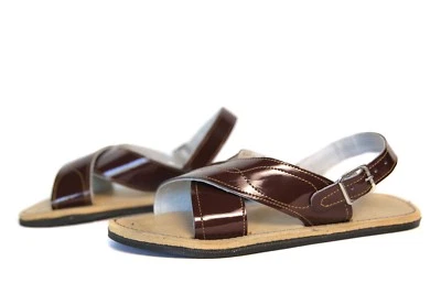 RAW & RUSTIC Men's CRUZADO Huaraches w/Buckle - DARK BROWN - Mexican Sandals - Image 1 of 2