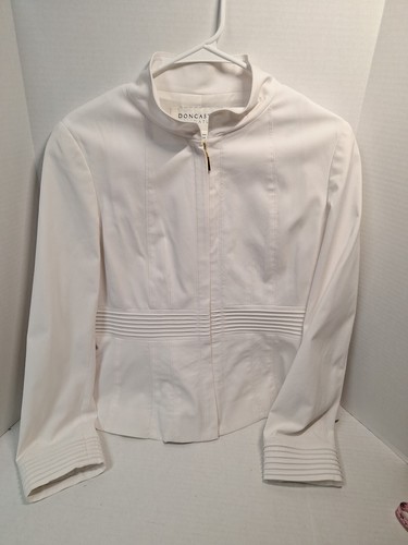 VETEMENTS Doncaster Signature giacca donna 14 bianca zip misto triacetato manica lunga