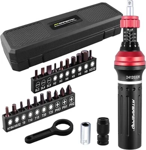Torque Screwdriver 10-60 in.lb,21 Pcs Inch Pound Torque Screwdriver Set 1/4" Ela - Picture 1 of 8
