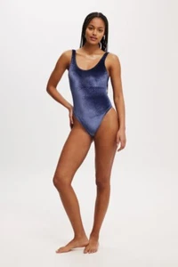 Velvet Onepiece Swimsuit From Cotton On BNWT multiple Sizes XS And m - Picture 1 of 6