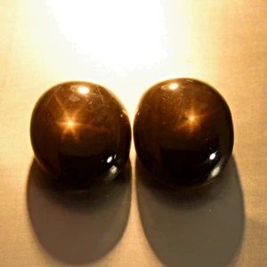 16.30 Cts 2 Pcs 6 Rays Golden Star Sapphire Pair Natural Loose Gemstone Africa - Picture 1 of 3