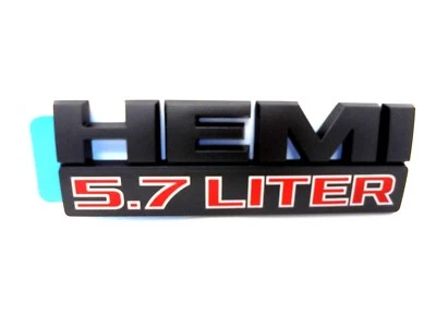 Dodge Ram 1500 2500 15-23 nuevo 5,7 L Hemi plano negro emblema placa de identificación Mopar OEM Foto 1 de 2