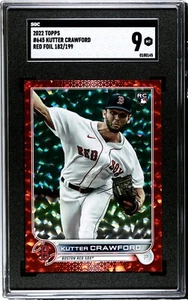 2022 Topps Serie 2 Kutter Crawford lámina roja /199 radiocontrol Medias rojas Sox - SGC 9 COMO NUEVO - Imagen 1 de 2