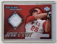 2004 UD Diamond Collection Dean’s List #DL-TG Troy Glaus Game Used Angels