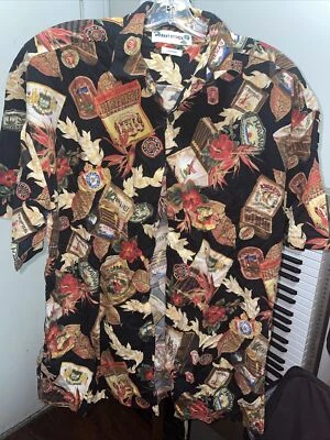 Camisa Robert Stock Para Hombres Grande Camp Cigarro Manga Corta Cubanos Hawaii Habana Foto 1 de 4