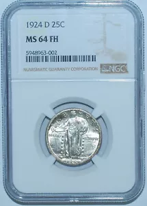 1924 D NGC MS64FH Full Head Standing Liberty Quarter 25c - Picture 1 of 2