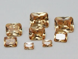 Champagne CZ Octagon 4x6 6x8 8x10 10x12 mm Faceted Loose Cubic Zirconia Gemstone - Picture 1 of 6