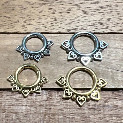 1Pc 12g CLICKER SEGMENT RING SEPTUM TRAGUS EAR NIPPLE LIP PIERCING HOOP EARRINGS - Image 1 of 4