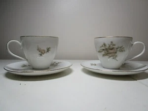 Johann Haviland Bavaria Sepia Rose Cup & Saucer Germany, Set of 2 - Picture 1 of 12