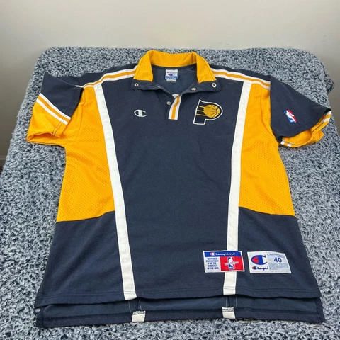Vintage Champion Indiana Pacers Warm Up Shirt Mens 40 1/4 Snap Pullover NBA Cover