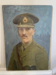 WW2 Period British Army Royal Engineers Officers Acrylic Painting Portrait - Picture 1 of 19
