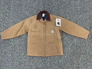 Vintage Carhartt Brown Duck Chore Coat Size 44 Blanket Lined. Made in USA- New - Picture 1 of 14