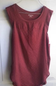 Merona dunkelrotes ärmelloses Chevron transparentes Blusenshirt Damen Größe M leicht - Bild 1 von 6