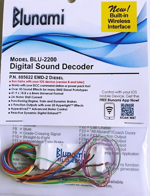 Blunami BLU-2200 EMD-2 Diesel Sound decoder, Universal Bluetooth Wireless - Image 1 of 4