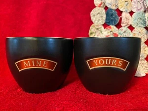 Set of 2 Baileys Irish Cream Mine & Yours Glasses Black With Logo Design Heavy - Picture 1 of 4