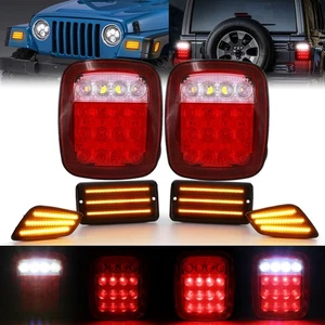 Lámpara marcadora lateral de parachoques 6 piezas + luces traseras de freno de señal de giro para Jeep Wrangler TJ - Imagen 1 de 12