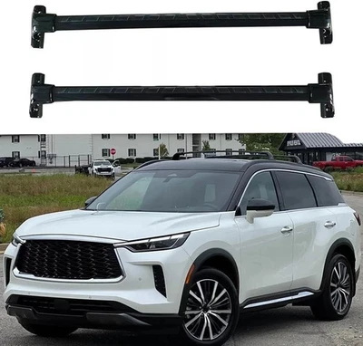 Se adapta a Infiniti QX60 2022-2025 2 piezas barra transversal barra transversal de techo con riel de techo Foto 1 de 4