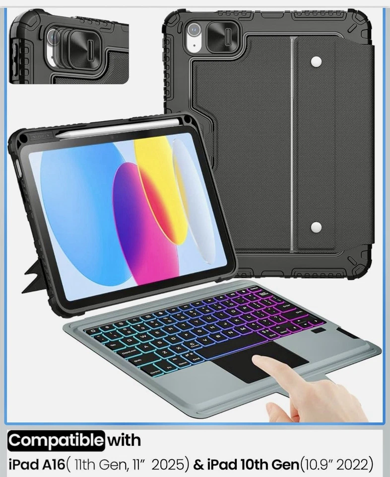 Nillkin iPad A16(第 11 代)/第 10 代保护壳带可拆卸键盘 2022 2025 — 第 1/4 张图片
