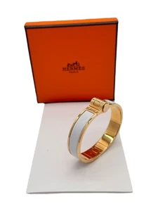 Pulsera Hermés Clic Charnier Oro Blanco Brazalete Unisex Joyería EMBALAJE ORIGINAL Pulsera - Imagen 1 de 5