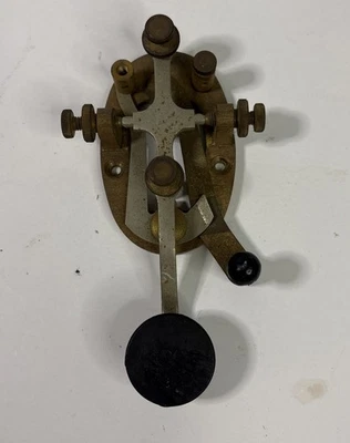 Signal Electric Antique Morse Code Key 590 Brass Base Missing Knob - Image 1 of 4