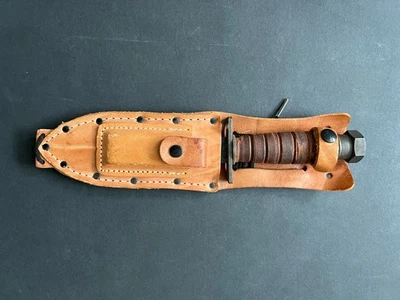 Camillus N.Y. Pilot Survival Knife With Sheath & Stone Vintage 8-1979 Used - Image 1 of 4