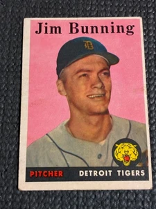 1958 Topps Jim Bunning #115 - En muy buen estado - Las esquinas son suaves - Sin pliegues - Mancha en la espalda - Imagen 1 de 2