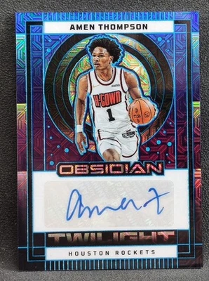 Amen Thompson 2024-25 Panini Obsidian  Twilight Auto Deep Sea Mojo 5/5 #TS-ATH - Image 1 of 2
