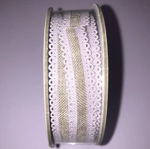 Stampin Up PURPLE POSY Ribbon Scalloped Linen New Spool 10 Yds 1/2” Width - Picture 1 of 3