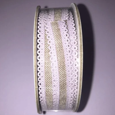 Stampin Up PURPLE POSY Ribbon Scalloped Linen New Spool 10 Yards 1/2” Width - Image 1 of 3