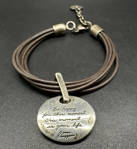 Vintage Multi Strang Leder Sterling Silber Anhänger Armband 925 - Bild 1 von 8