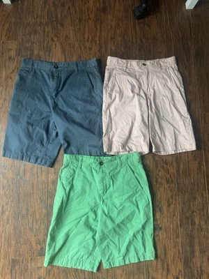 Lote de 3 Pantalones Cortos Informales Para Hombre Desteñidos Glory Talla [Talla] - Verde, Azul, Caqui Foto 1 de 4