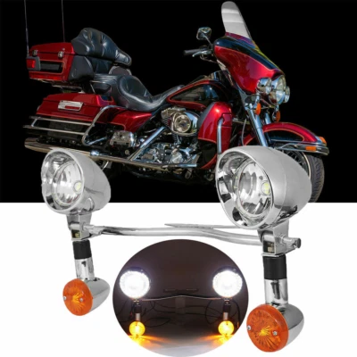 Barra de luz antiniebla de punto de paso con lámpara de señales de giro para Harley Softail FatBoy FLSTF Foto 1 de 4