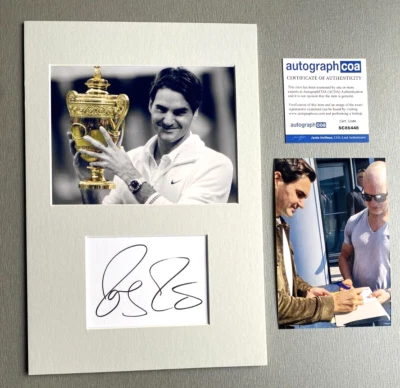 ROGER FEDERER tennis in-person signed autographed passepartout 8x12 ACOA - Image 1 of 2