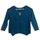 Juicy Couture Women?s Teal Pullover Embelished Sweatshirt Size Large Rhinestones