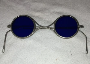Antique Cobalt Blue Welding Safety Spectacles Glasses PLG Steampunk! - Picture 1 of 4