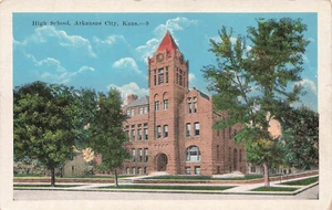 ARKANSAS CITY KS KANSAS HIGH SCHOOL VINTAGE POSTCARD c1920 100624 T - Picture 1 of 2