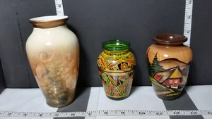 Decorative Mini Vase /s ;  CHOOSE 1 - Porcelain, Glass, Hand Carved Painted Wood - Picture 1 of 8